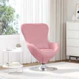 vidaXL Eivormige stoel Roze Fluweel