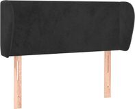 VidaXL Hoofdbord met randen 93x23x78/88 cm fluweel zwart