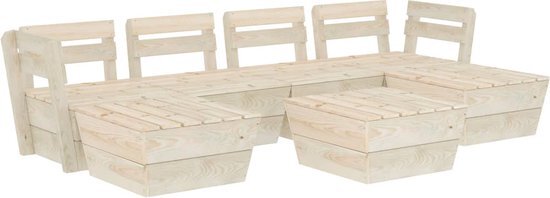 vidaXL 7-delige Loungeset pallet geïmpregneerd vurenhout