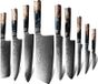 JA-13841 Set de couteaux de cuisine Damas - 9 pièces /Braun KP13841