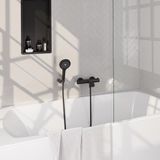 Brauer Black Edition Opbouw Baddouche Thermostaatkraan - Mat Zwart