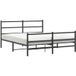 Lit Double Lit Adulte Cadre De Lit Métal Sans Matelas Avec Pied De Lit Noir 150x200cm Cfw3482608