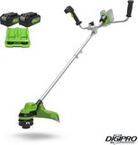 Greenworks Trimmer bosmaaier digipro 2 x 24 volt incl. 2 x 4a accu en dual lader GD24X2BCBK4X