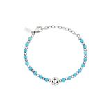 Breil Soundwave heren armband TJ3591 staal met turquoise steen