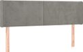 vidaXL Hoofdbord met randen fluweel lichtgrijs 147x16x78/88 cm
