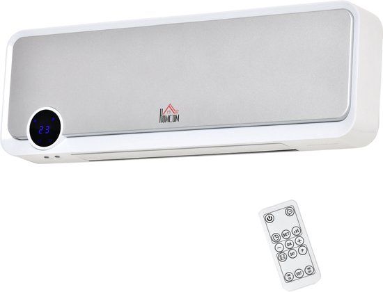 HOMCOM Wandverwarming PP 56x11,7x18,5cm Wit, Zilver