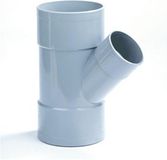 DYKA Verloop T-stuk 3x lijmmof 45° PVC keurmerk BRL52100 110 x 40mm