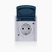 Busch-Jaeger 20EW-53 SCHUKO contactdoos met klapdeksel grijs/blauwgroen 20 EW-53