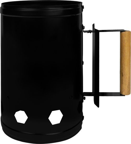 Krumble Houtskoolstarter - Brikettenstarter - BBQ snelstarter - Barbecue aanwakkeren - Briketten starter - BBQ starter - Barbeque - Barbecue accessoires - Metaal - 17 x 27 x 27,5 cm (lxbxh) - Zwart