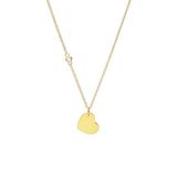 Lucardi Dames Zilver goldplated collier met graveerhanger hart - Ketting - 925 Zilver - Goudkleurig - 45 cm