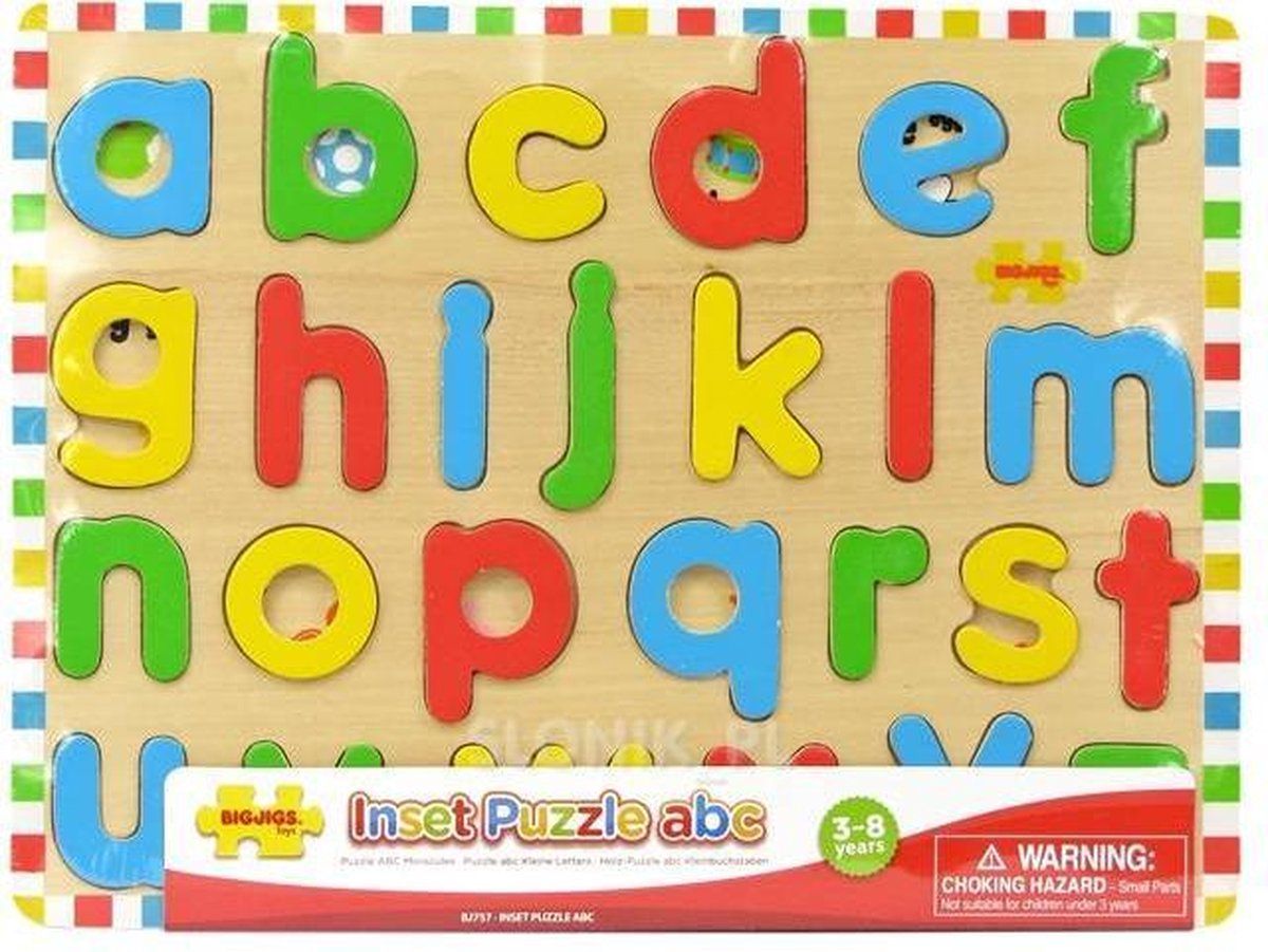 Bigjigs Puzzel - Alfabet - Kleine letters - 26st. - Hout - Multi
