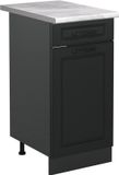 Vicco Keukenonderkast R-Line, Antraciet landelijk/Antraciet, 40 cm marmer werkblad