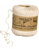 Halbach Seidenbänder Ringelband, breedte 4 mm, lengte 100 m, duurzaam cadeaulint om te ringen en in te pakken van geschenken, van 100% katoen, kleur: crème