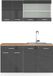 Vicco R-Line Cuisine pour une personne – 140 cm, WB Chêne anthracite brillant/blanc