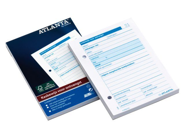 Jalema A5406-033 Kasbewijs voor ontvangst Roze wit A6 105 x 148 mm 225 g/m² 100 vellen