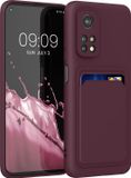 kwmobile telefoonhoesje geschikt voor Xiaomi Mi 10T / Mi 10T Pro - Hoesje met pasjeshouder - TPU case in wijnrood