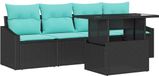 vidaXL Banc de jardin noir et bleu