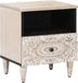 vidaXL Bedkast met lade Wit 40 x 33 x 46 cm Massief Mango Hout