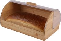 Bambou & Co Broodtrommel met klep/deksel - bamboe hout - 38 x 25 x 19 cm