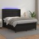 Maison Exclusive - Lit boxspring avec matelas et éclairage LED, noir, 140x200 cm, similicuir