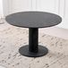 Table à manger moderne - Table ronde en verre pour la cuisine - Convient pour 4 personnes - Diamètre jusqu'à 120 cm - Cadre en bois, base stable - Style minimaliste - Noir