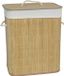 Gerimport Wasmand bamboe - 60 liter - 30 x 40 x 50 cm - met deksel / binnenvoering - opvouwbaar