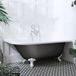Hudson Reed Baignoire îlot demi-ronde Classique 168,5cm x 75cm - Metallic Tin avec Pieds de baignoire Blanc | Version droite | Oxford