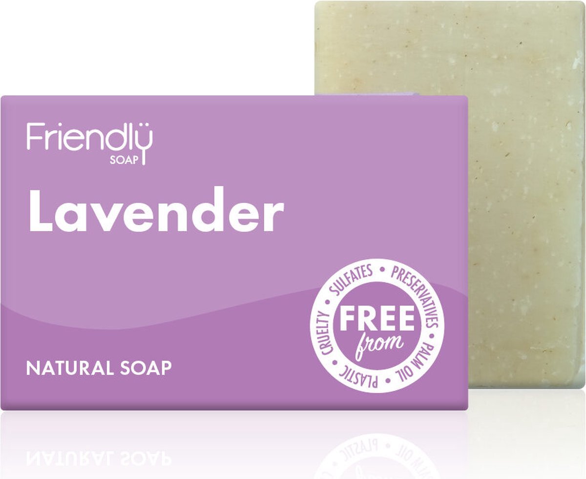 Friendly Soap | 2 x Lavender Zeepje | 2 stuks | natuurlijke zeep | vegan | milieubewust | plasticvrij | lavendel