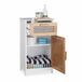 Relaxdays badkamerkast, smal, met lade, legplank, HxBxD: 70 x 40 x 28,5 cm, kolomkast, opbergkast, badkamermeubel, wit