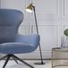 Rotaliana Lampadaire Luxy F0 Glam, noir/doré, abat-jour en verre