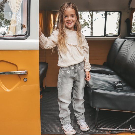 Your Wishes Baggy Jeans Jeans Meisjes - Broek - Grijs - Maat 98