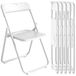 HOMCOM Ensemble de 6 chaises pliantes en plastique et acier, intérieur, blanc