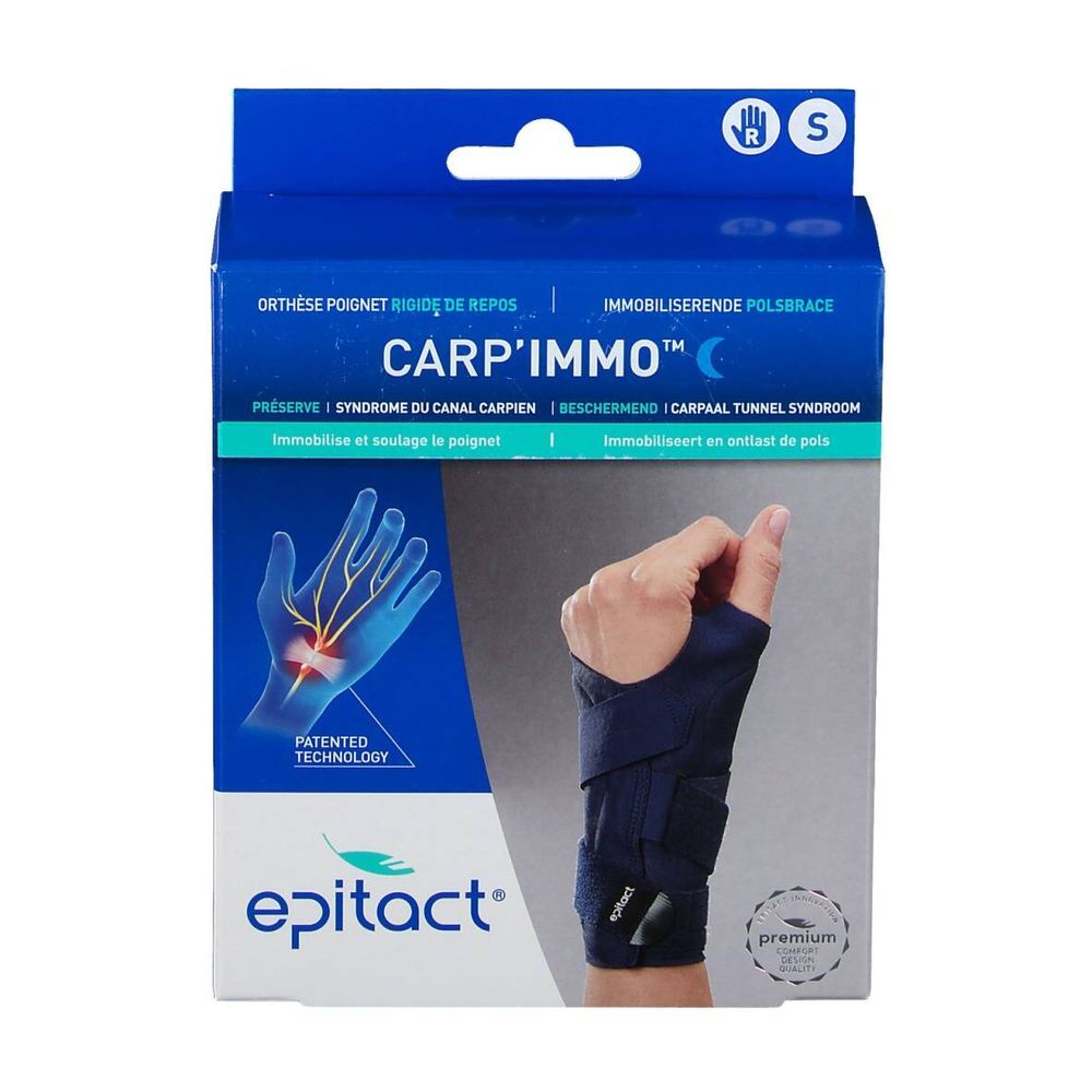 Epitact® Epitact® Carp'Activ™ Soepele Polsbrace voor de Nacht Rechts Small 1 stuk