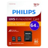 Philips Micro SDXC 64GB 2-pack