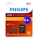 Philips Micro SDXC 64GB 2-pack