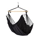 Relaxdays Hangstoel katoen, hangstoel met 2 kussens, tot 120 kg, binnen en buiten, kinderen en volwassenen, beige