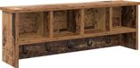 vidaXL Wandkapstok met plank, antiek hout, 75 x 16 x 26 cm