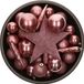 Bellatio Decorations Shoppartners Bv Set van 33x stuks kunststof/plastic kerstballen met ster piek oudroze (velvet pink) mix - Onbreekbaar - Kerstversiering/kerstboomversiering