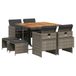 vidaXL 9-delige tuinset met kussens, polyrattan, grijs