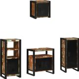 Maison Exclusive - Ensemble de meubles de salle de bain, 4 pièces, multicolore et noir