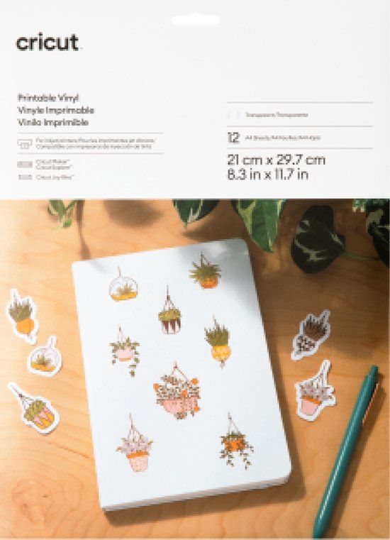 Cricut Printbaar Vinyl - A4 - Transparant (12 vellen)