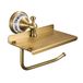 Toiletrolhouder Antiek bronzen messing toiletrolhouder met telefoonplank