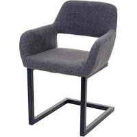 HWC Set van 6 eetkamerstoelen HWC-A50 II, sledestoel keukenstoel retro jaren 50 design ~ stof, grijs