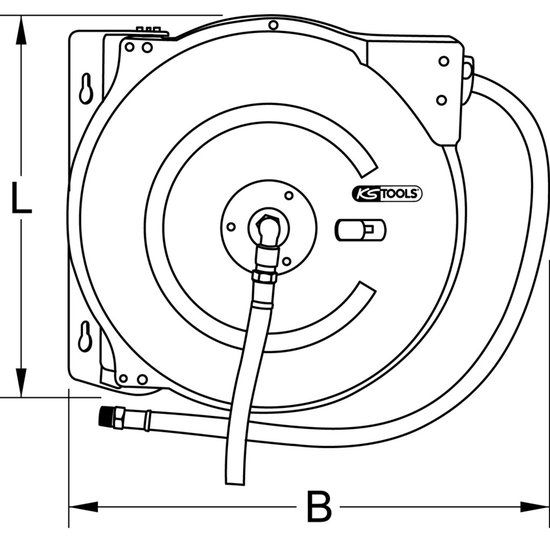 KS Tools 515.3440 Pneumatische slanghaspel 15 m 20 bar