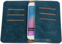Best Cases Blauw Pull-up Medium Pu portemonnee wallet voor Samsung Galaxy J1 2015