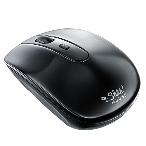 SHHH MOUSE Draadloze stille muis, compact en draagbaar, batterij inbegrepen, perfect voor computers en laptops, Mac en pc compatibel - zwart