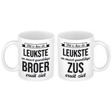 Bellatio Decorations Leukste en meest geweldige broer en zus mok - Broer en Zus cadeau/ cadeautje beker/ mokken set