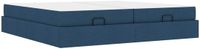 vidaXL Bedframe met matras 2-persoons Blauw Stof