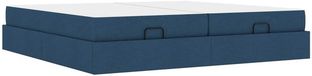 vidaXL Bedframe met matras 2-persoons Blauw Stof