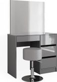 Vicco Kaptafel Sherry, Gris, 90 cm avec miroir et tabouret